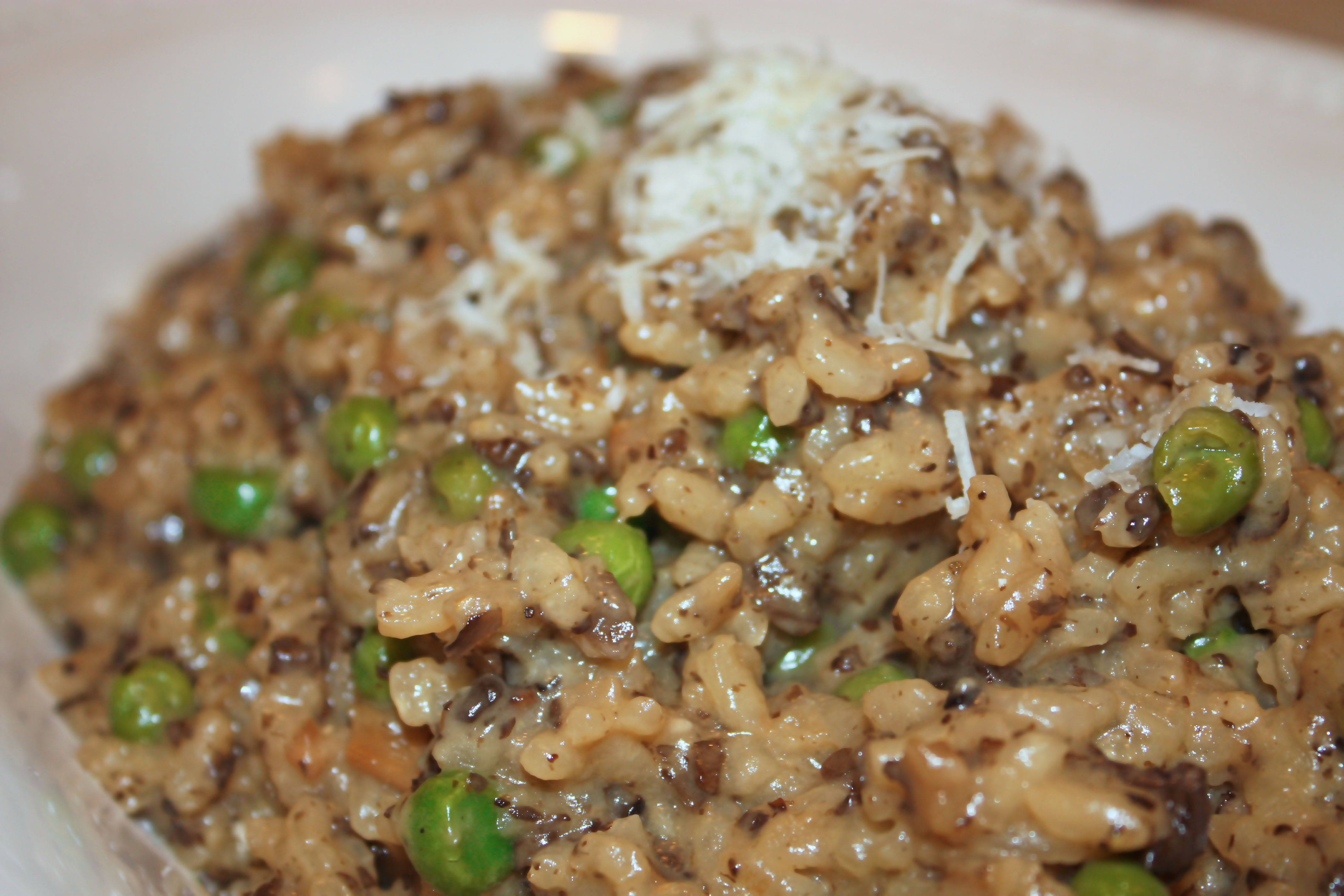 mushroom risotto with peas