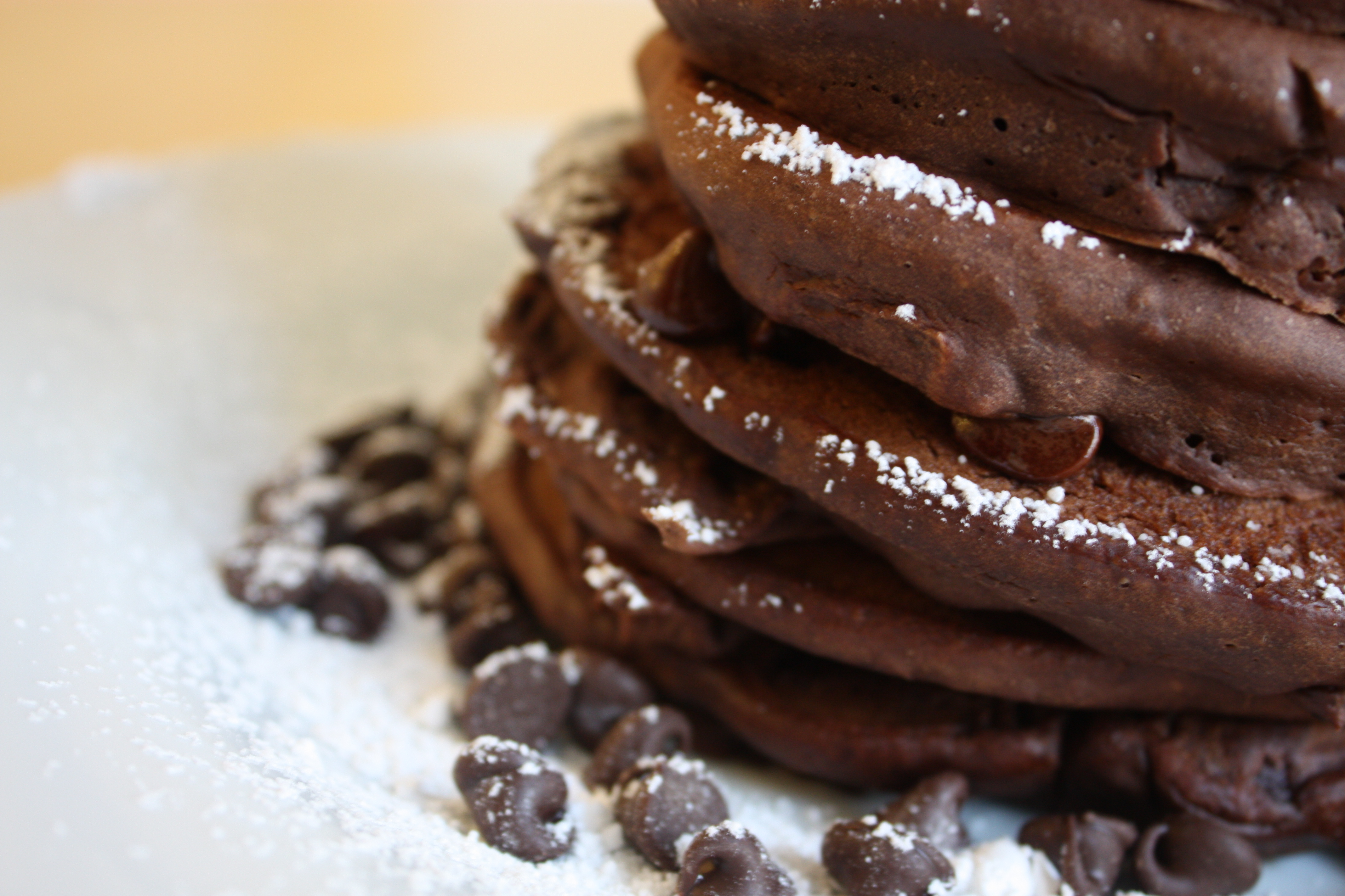 chocolate pancake stack