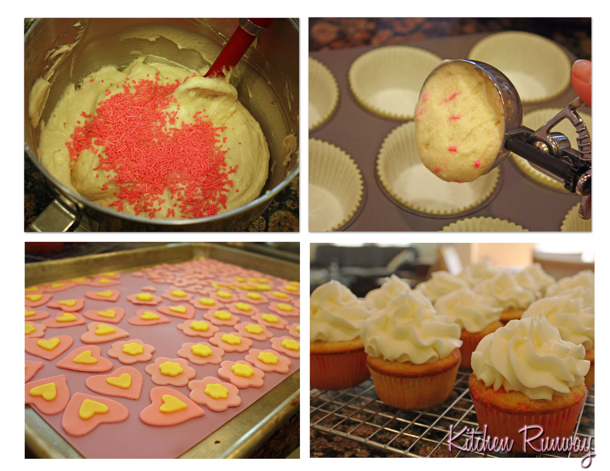 vanilla funfetti cupcake collage