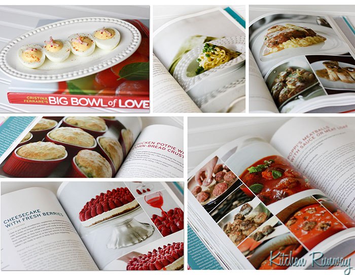 cristina ferrare's big bowl of love cookbook collage