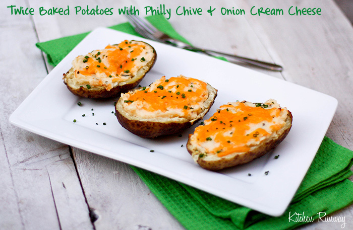 twice baked potato with philly chive & onion cream cheese